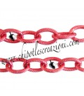 Catena Zigrinata Nido d'Ape 13x9 mm Alluminio Rosso