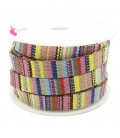 Cordoncino Piatto Etnico 10 mm Multicolor Beige