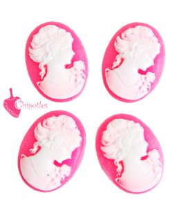 Cammeo Fucsia con Donna 24x18 mm