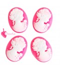 Cammeo Fucsia con Donna 24x18 mm