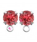 Base Orecchini a Perno con Swarovski SS39 Padparadscha Anello Piatto