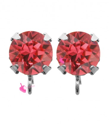 Base Orecchini a Perno con Swarovski SS39 Padparadscha Anello