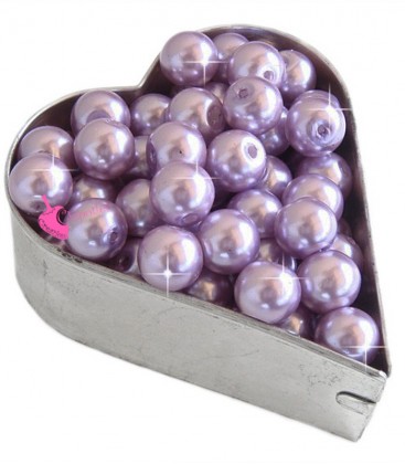 Perle 8 mm Vetro Cerato color Malva (100 pezzi)
