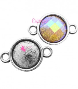 Connettore Base Cabochon 19x12 mm (Ø 10 mm) colore Argento Antico