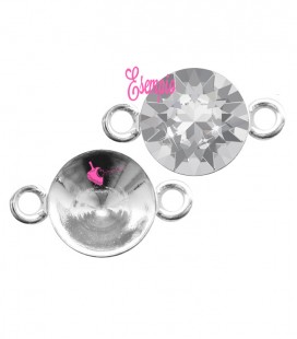 Connettore con Castone 10 mm per Chaton Swarovski SS459 Argento 925