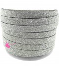 Cordoncino Piatto Glitter 10x2,3 mm Effetto Paillettes Grigio Chiaro (50 cm)
