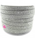 Cordoncino Piatto Glitter 10 mm Effetto Paillettes Grigio Chiaro