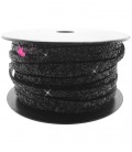 Cordoncino Piatto Glitter 5x2,6 mm Effetto Paillettes Nero (1 metro)