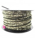 Cordoncino Piatto Glitter 5x2,6 mm Effetto Paillettes Oro (1 metro)