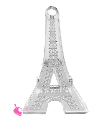 Ciondolo Paris Torre Eiffel 32x16 mm Plexiglass Specchiato Argento