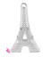 Ciondolo Paris Torre Eiffel 32x16 mm Plexiglass Specchiato Argento