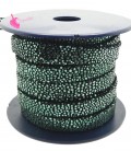 Cordoncino Pelle 10 mm Effetto Razza Nero e Verde Metallizzato