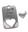 Ciondolo Targhetta "I give you my heart" 30x19 mm con Cuoricino color Argento Antico