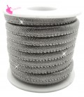 Cordoncino Tondo Glitter 6x4 mm Similpelle Grigio