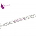 Base Bracciale Groumette Grande 20x15x4 mm Alluminio color Argento Opaco