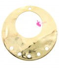 Ciondolo Tribale Martellato Goccia 50x40 mm Ottone colore Oro Chiaro