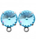 Base Orecchini a Perno con Rivoli 12 mm Aquamarine