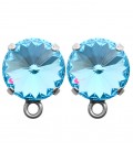 Base Orecchini a Perno con Rivoli SWAROVSKI® 12 mm Aquamarine