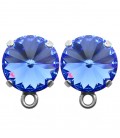 Base Orecchini a Perno con Rivoli SWAROVSKI® 12 mm Sapphire