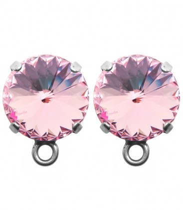 Base Orecchini a Perno con Rivoli SWAROVSKI® 12 mm Light Rose