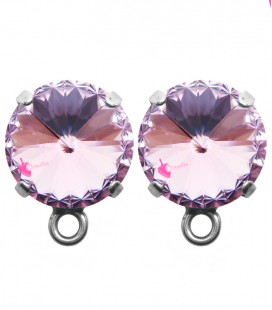 Base Orecchini a Perno con Rivoli SWAROVSKI® 12 mm Light Rose