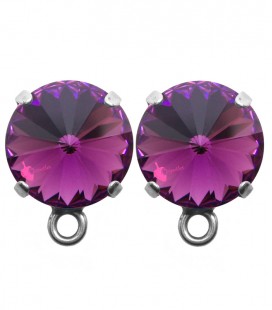 Base Orecchini a Perno con Rivoli 12 mm Amethyst