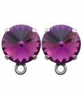 Base Orecchini a Perno con Rivoli 12 mm Amethyst