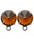 Base Orecchini a Perno con Rivoli SWAROVSKI® 12 mm Smoked Topaz