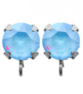 Base Orecchini a Perno con Chaton SW SS39 Crystal Summer Blue