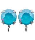 Base Orecchini a Perno con Chaton SW SS39 Crystal Azure Blue