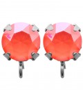 Base Orecchini a Perno con Swarovski SS39 Crystal Light Coral