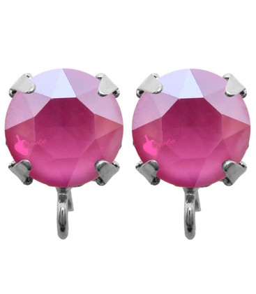 Base Orecchini a Perno con Swarovski SS39 Crystal Peony Pink