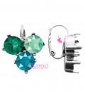 Monachelle per Orecchini con 3 Castoni per Chaton SS39 color Argento Antico (1 paio)