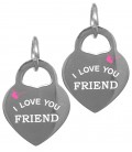 Ciondolo Cuore "I Love You Friend" 17x13 mm Acciaio Inossidabile
