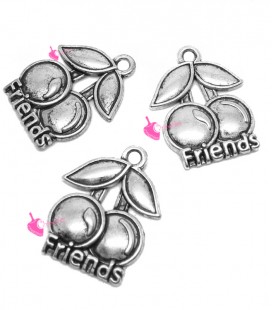 Ciondolo Ciliegie Friends 20x16 mm color Argento Antico