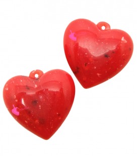 Ciondolo Cuore 30x32 mm Rosso Resina