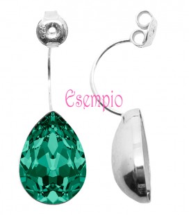 Farfalline Orecchino con Castone per Goccia Swarovski® 4320 14x10 mm Argento 925 Rodiato Esempio