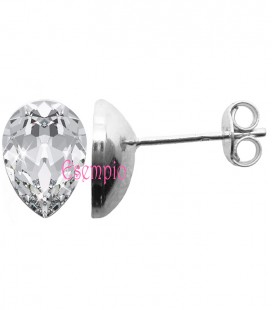 Perni per Orecchini con Castone per Goccia Swarovski® 4320 10x7 mm Argento 925 Rodiato (1 paio)