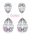 Farfalline Orecchino con Castone per Goccia Swarovski® 4320 14x10 mm Argento 925 Rodiato (1 paio)