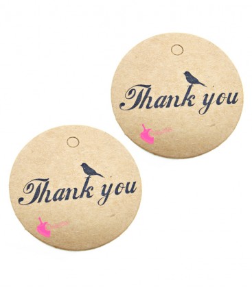 Etichette Targhette Tonde Carta Thank you per Bijoux