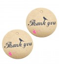 Etichette Targhette Tonde Carta Thank you per Bijoux (20 pezzi)