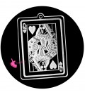 Ciondolo Carta da Poker Donna di Cuori 49x35 mm Plexiglass Trasparente