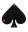 Ciondolo Seme di Picche Carte da Poker 34x33 mm Plexiglass Nero