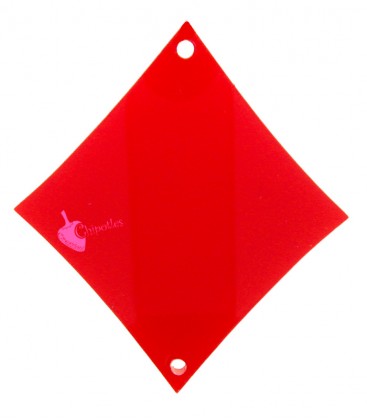 Ciondolo Seme di Quadri Carte da Poker 40x36 mm Plexiglass Rosso