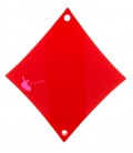 Ciondolo Seme di Quadri Carte da Poker 40x36 mm Plexiglass Rosso