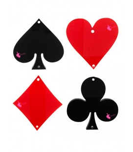 Ciondolo Seme di Quadri Carte da Poker 40x36 mm Plexiglass Rosso