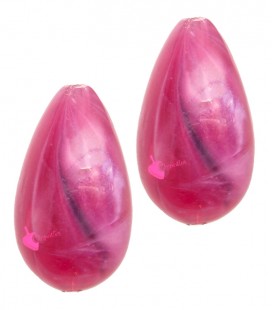 Perla Goccia con Foro Passante 25x15 mm Resina colore Rosa Fucsia