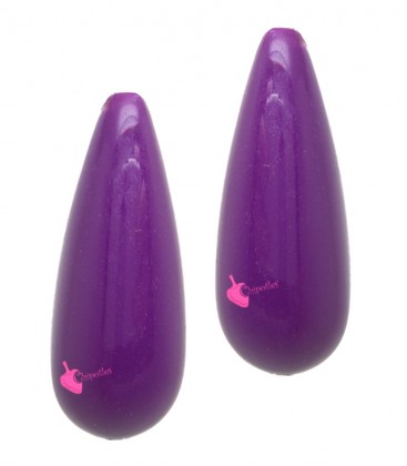 Perla Goccia con Foro Passante 34x13 mm Resina colore Viola
