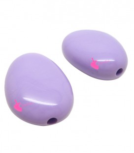 Perla Ovale con Foro Passante 30x23 mm Resina colore Lilla