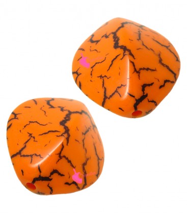 Perla Rombo con Foro Passante 30x27 mm Resina colore Arancione